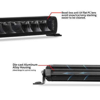 30 '' شريط ضوء LED صف واحد نحيف مع قالب من الألومنيوم المصبوب