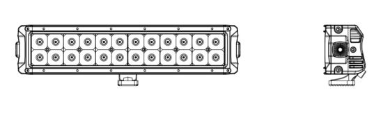شريط إضاءة LED مزدوج الصف رقاقة كري 13.5 بوصة 72 واط 6480lm لشاحنة السيارة