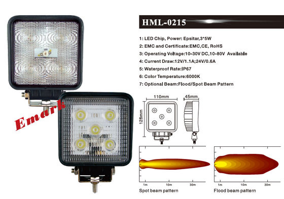 4 قطع 15 واط 1220LM بقعة LED الضباب الخفيف E-Mark LED مصباح العمل