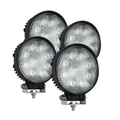 1920lm 90 ° 24 Watt LED الأضواء الكاشفة المستديرة للمركبات الصناعية